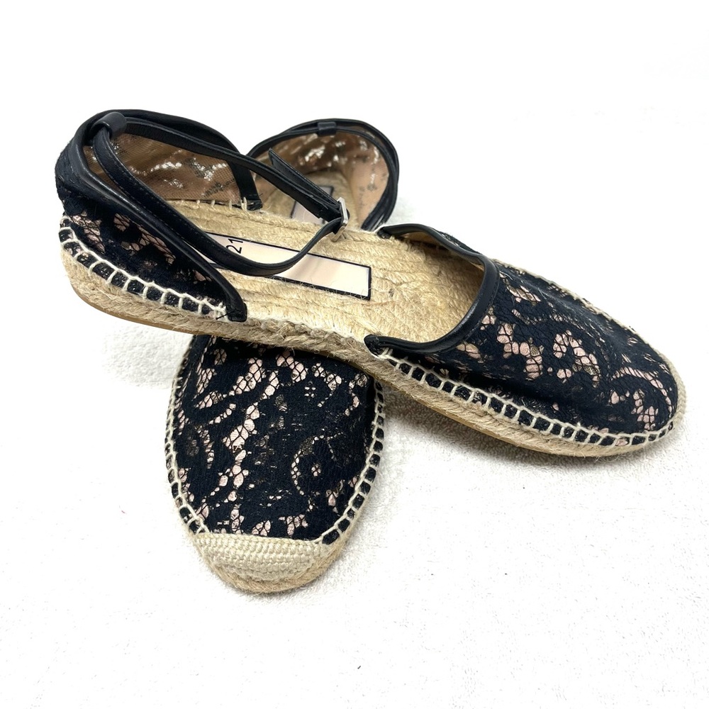 No.21 BLACK Ladies Espradril Shoes Sandles Size 39 (7.5US)